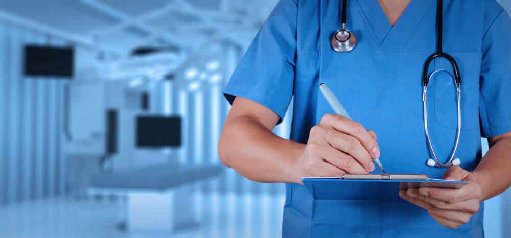Nurse in blue - Advantage Medical Professionals