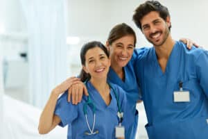 group of happy nurses